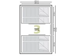 Eurotrail Vis-a-vis Tent Santiago BTC -Buiten Kamperen Promotie 55 2 eurotrail santiago btc plattegrond ette0609 2701