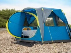 Coleman Familie Tent Octagon Blue-lime -Buiten Kamperen Promotie 64 4 coleman familie tent octagon blue lime 2000035750
