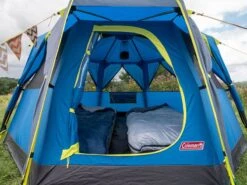 Coleman Familie Tent Octago Blue-lime -Buiten Kamperen Promotie 65 3 coleman familie tent octago blue lime 2000035194