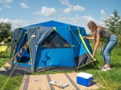 Coleman Familie Tent Octago Blue-lime -Buiten Kamperen Promotie 65 4 coleman familie tent octago blue lime 2000035194