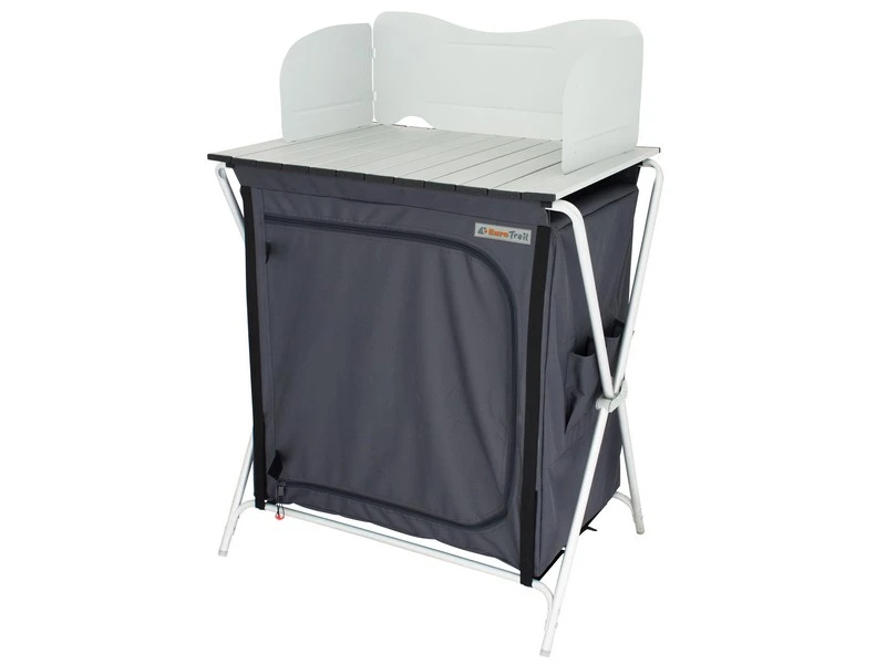 Eurotrail Kookeiland Chur Vouwbaar + Windscherm Grijs-Zwart 4 Eurotrail Kookeiland Chur Vouwbaar + Windscherm Grijs-Zwart - Afbeelding 2