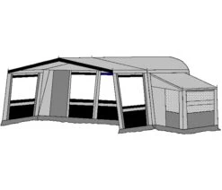Te Velde Voortent De Vaart Lux 310 Cm. Antraciet -Buiten Kamperen Promotie te velde voortenten met uitbouw en luifel de vaart lux antraciet1